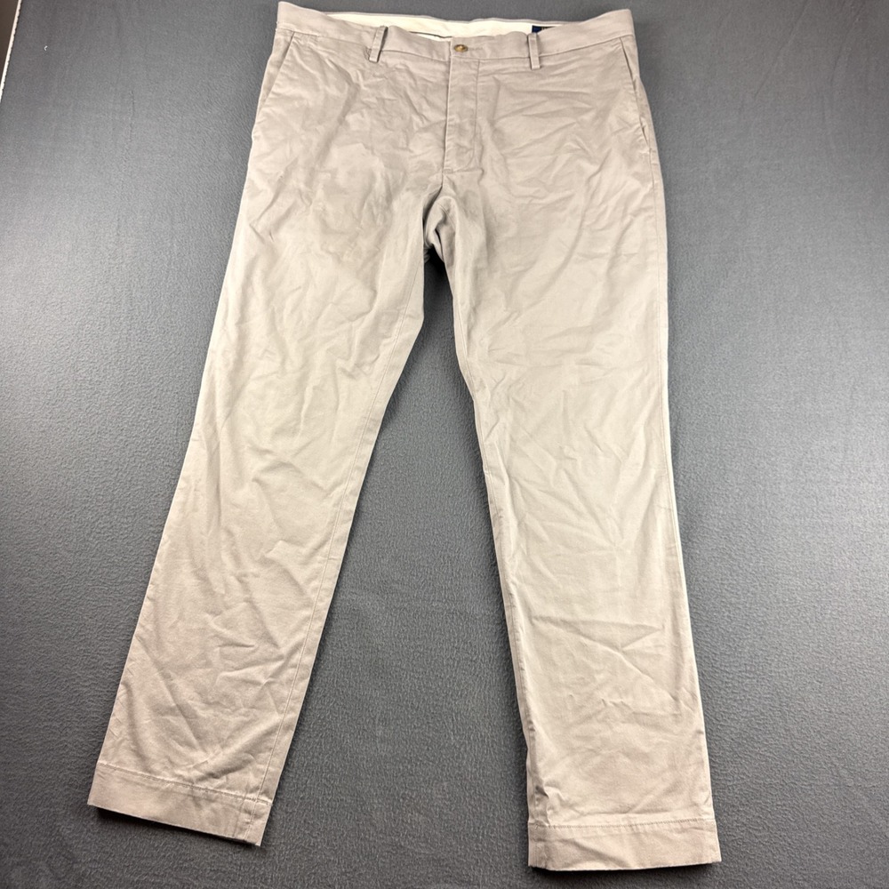 Polo Ralph Lauren Pants Men's 36x30 (Fits 38) Gray Stretch Slim Fit Chino Preppy